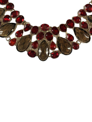 R Smoky Quartz, Mozambique Garnet Necklace & Earring Set