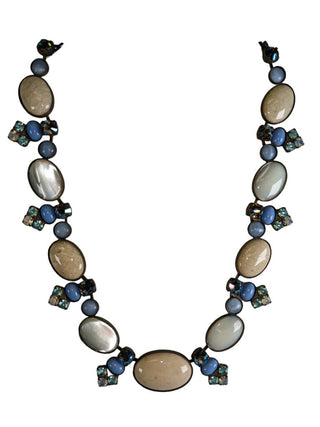 R Stone and Crystal Necklace
