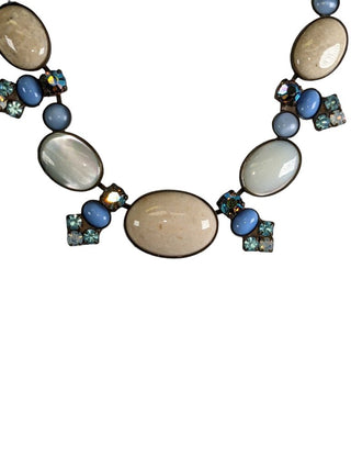 R Stone and Crystal Necklace