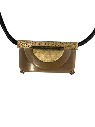 R Pendant on Leather Necklace & Earrings