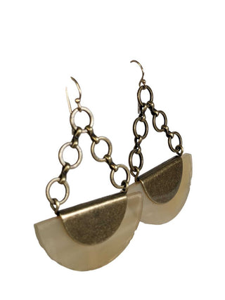 R Pendant on Leather Necklace & Earrings