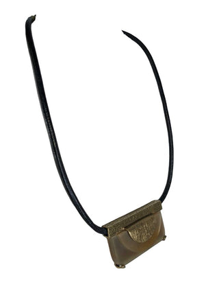 R Pendant on Leather Necklace & Earrings