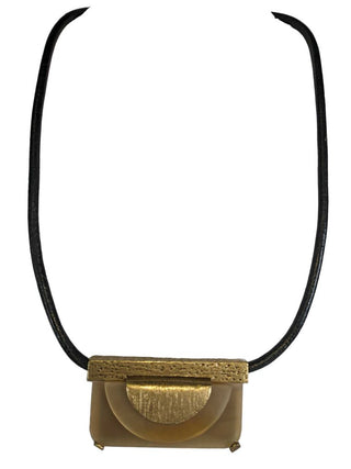 R Pendant on Leather Necklace & Earrings