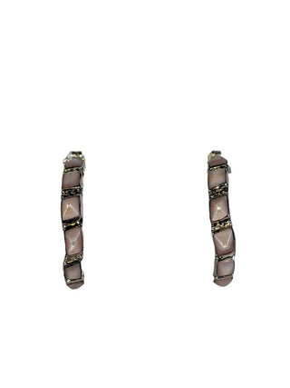 R SS Stone Half Hoops