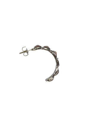 R SS Stone Half Hoops