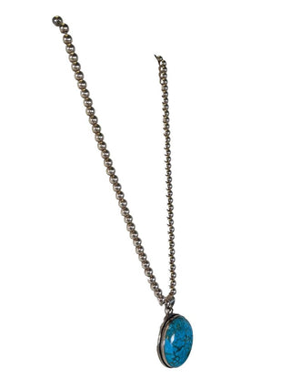 R Natural Webbed Turquoise & Beads Necklace