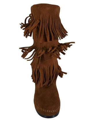 R Fringed Suede Boot
