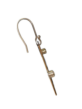 R Brass CZ Rectangle Earrings