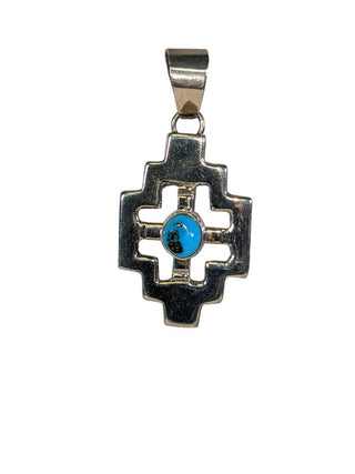 R SS Lattice Turq Stone Pendant