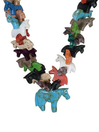 R Stone Horse Fetish Necklace