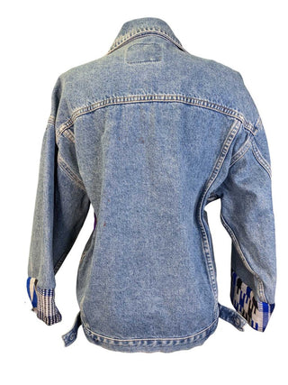 R Mixed Print Denim jacket