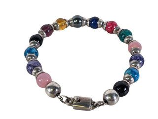 R SS Multi Stone Bead Bracelet