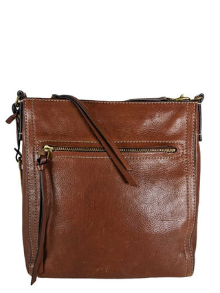 R Leather Square Crossbody