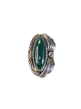 R sterling malachite ring