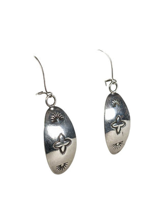 R sterling cross etched earrings