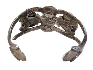 R cast sterling turquoise coral cuff bracelet
