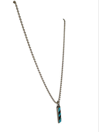R sterling inlay pendant necklace