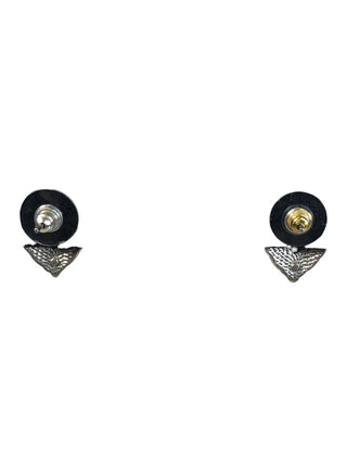 R sterling garnet heart earrings