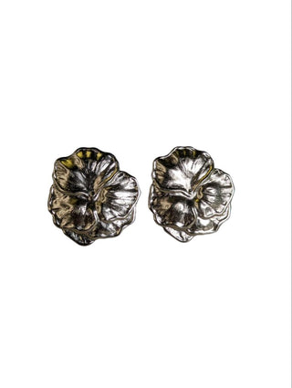 R sterling flower earrings