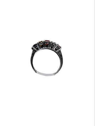 R sterling stone ring