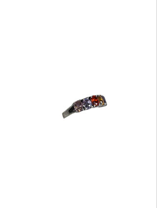 R sterling stone ring