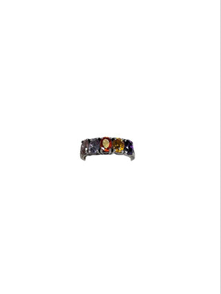 R sterling stone ring