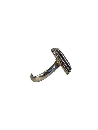 R sterling stone ring