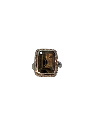 R sterling stone ring