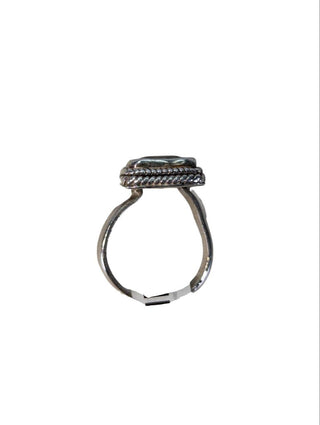 R sterling stone ring
