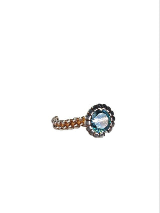 R sterling stone ring