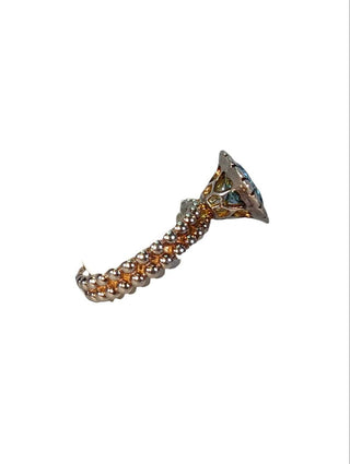 R sterling stone ring
