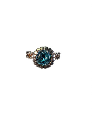 R sterling stone ring