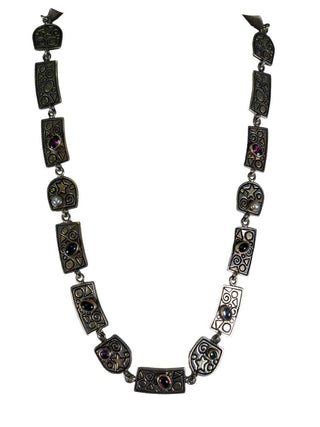 R sterling stone necklace