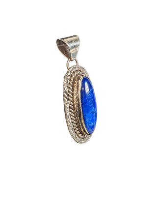 R sterling lapis pendant