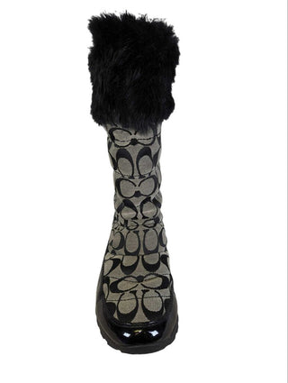 R fabric Logo w/Faux Fur Boots