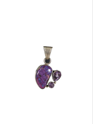 R sterling stone pendant
