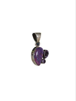 R sterling stone pendant
