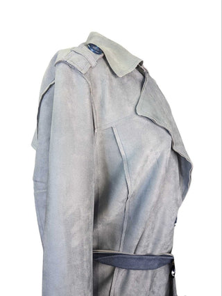 R Faux Suede Coat w/Belt