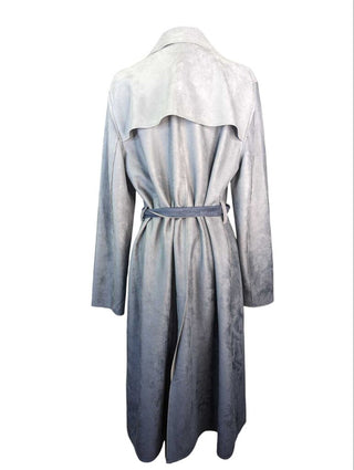 R Faux Suede Coat w/Belt