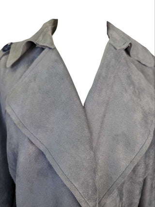 R Faux Suede Coat w/Belt