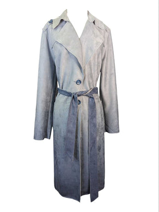 R Faux Suede Coat w/Belt