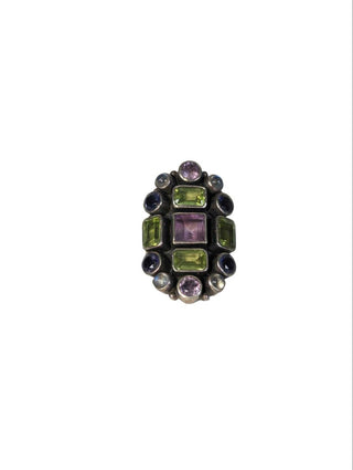 R sterling stone ring
