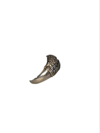 R sterling stone ring