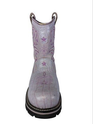 R Leather Embroidered Boot