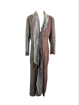 R lambskin coat faux fur lining