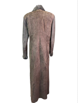 R lambskin coat faux fur lining
