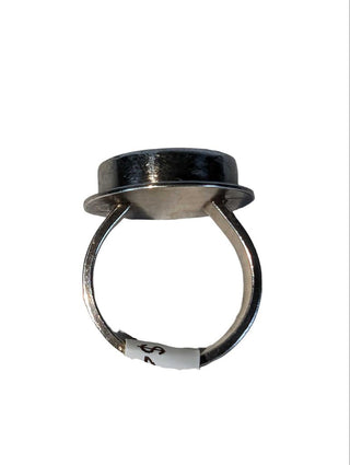 R sterling stone ring
