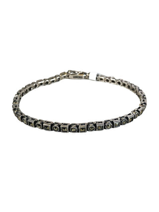 R Sterling marcasite link bracelet