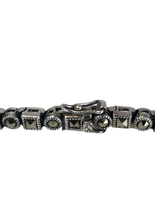 R Sterling marcasite link bracelet