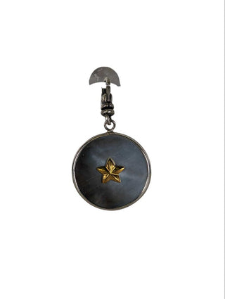R sterling shell charm